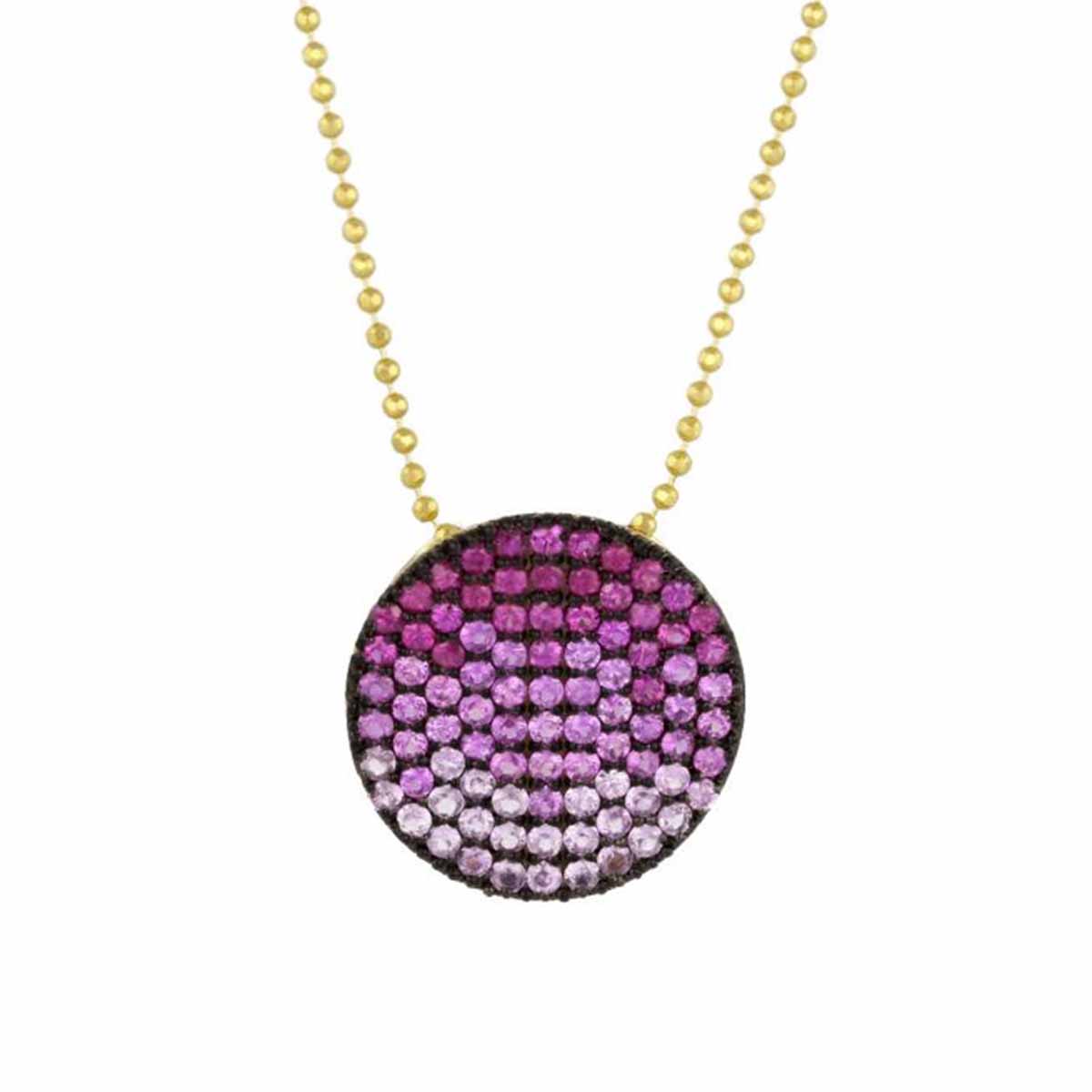 Phillips House Blush Large Infinity Sapphire Disc Necklace in Yellow Gold, 18