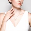 J.B. Star Fancy Yellow & White Diamond Open Circle Pendant in Yellow Gold, 18"