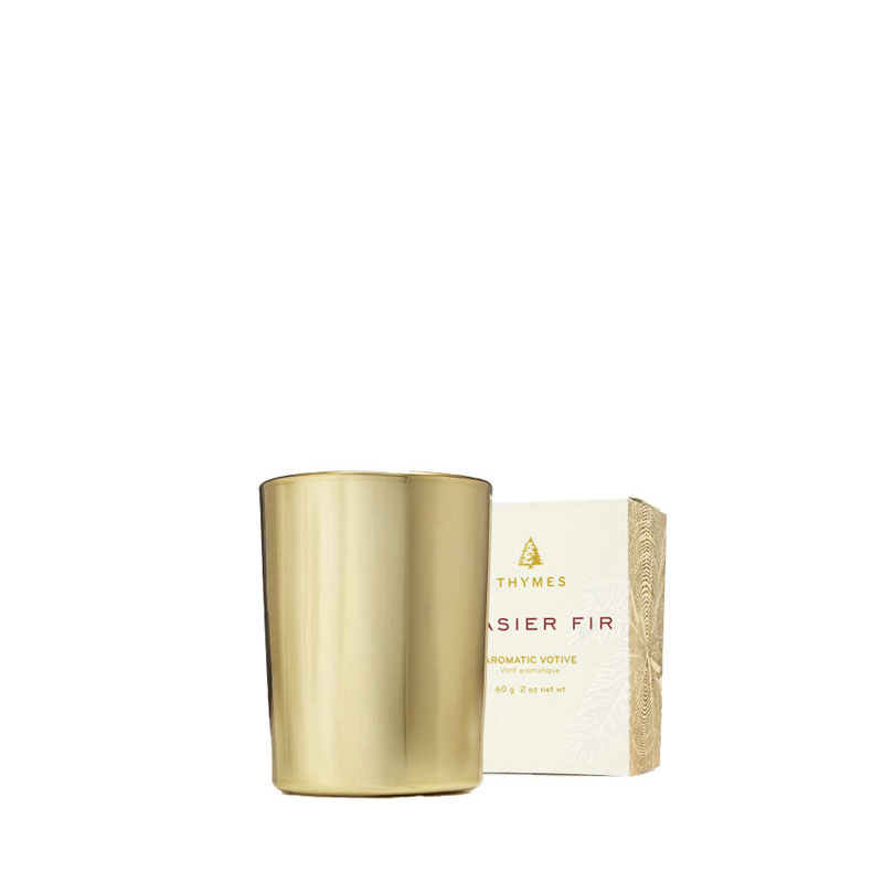 Thymes Frasier Fir Gold Votive Candle