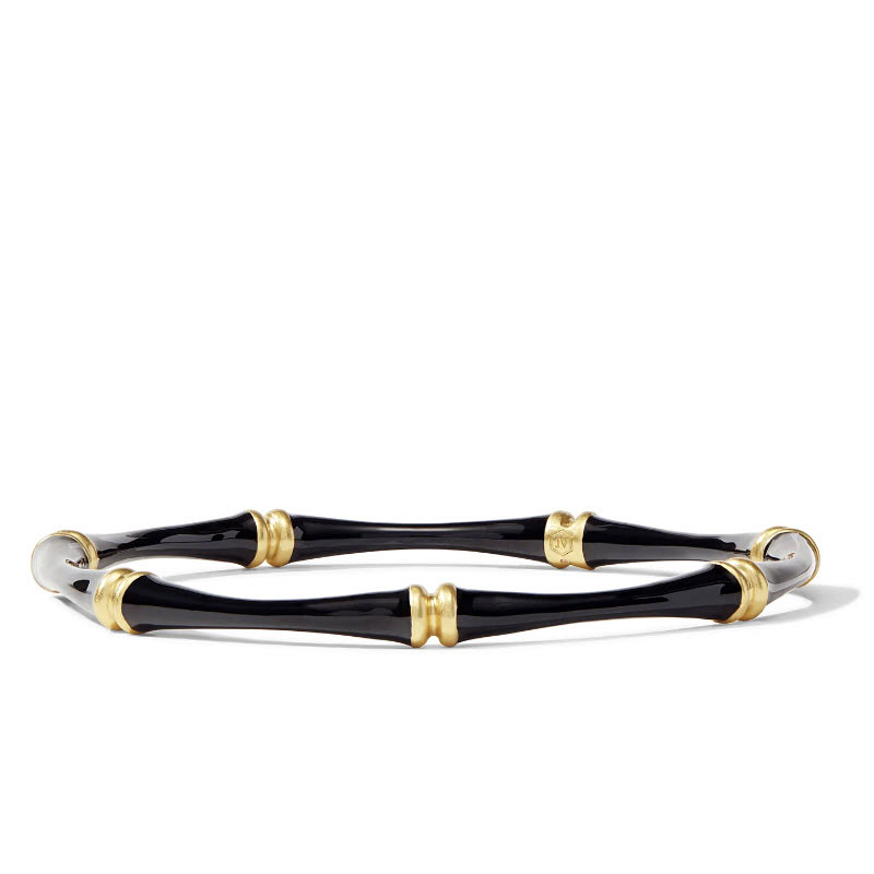 Julie Vos Bamboo Medium Bangle, Obsidian Black Enamel