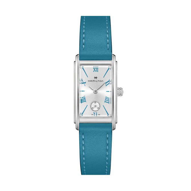 Hamilton American Classic Ardmore Quartz 18mm Watch, Silver and Blue Dial