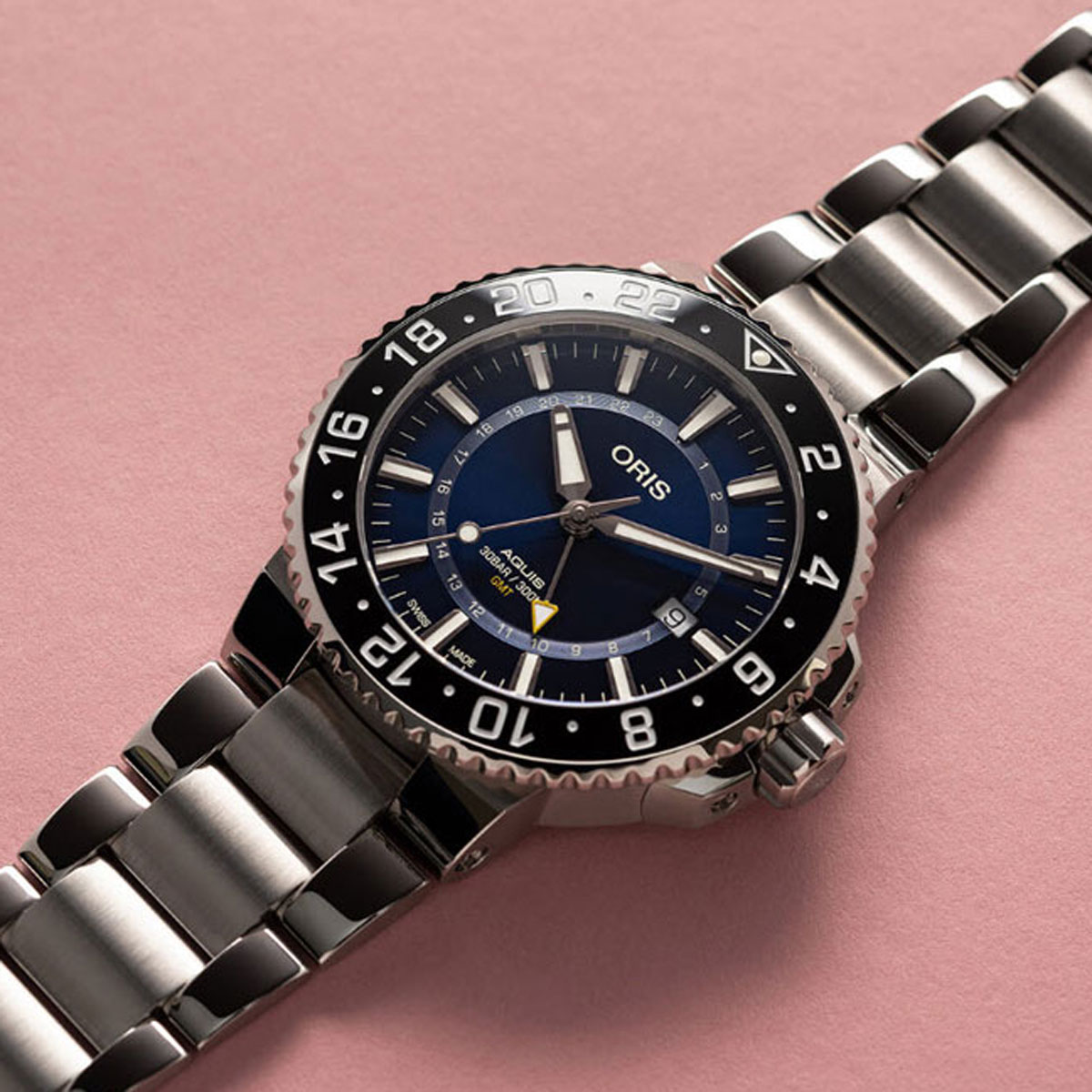 Oris Aquis GMT Date 43.5mm Watch, Navy Blue Dial