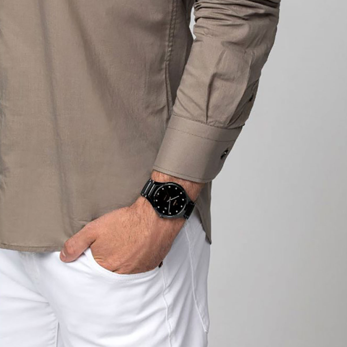 Rado Watches True Automatic Diamonds 40mm Watch, Black and Gold Tone Dial