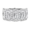 Christopher Designs L'Amour Crisscut Classic Cut Diamond & Halo Wedding Band in White Gold