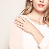 Christopher Designs L'Amour Crisscut Classic Cut Diamond & Halo Wedding Band in White Gold