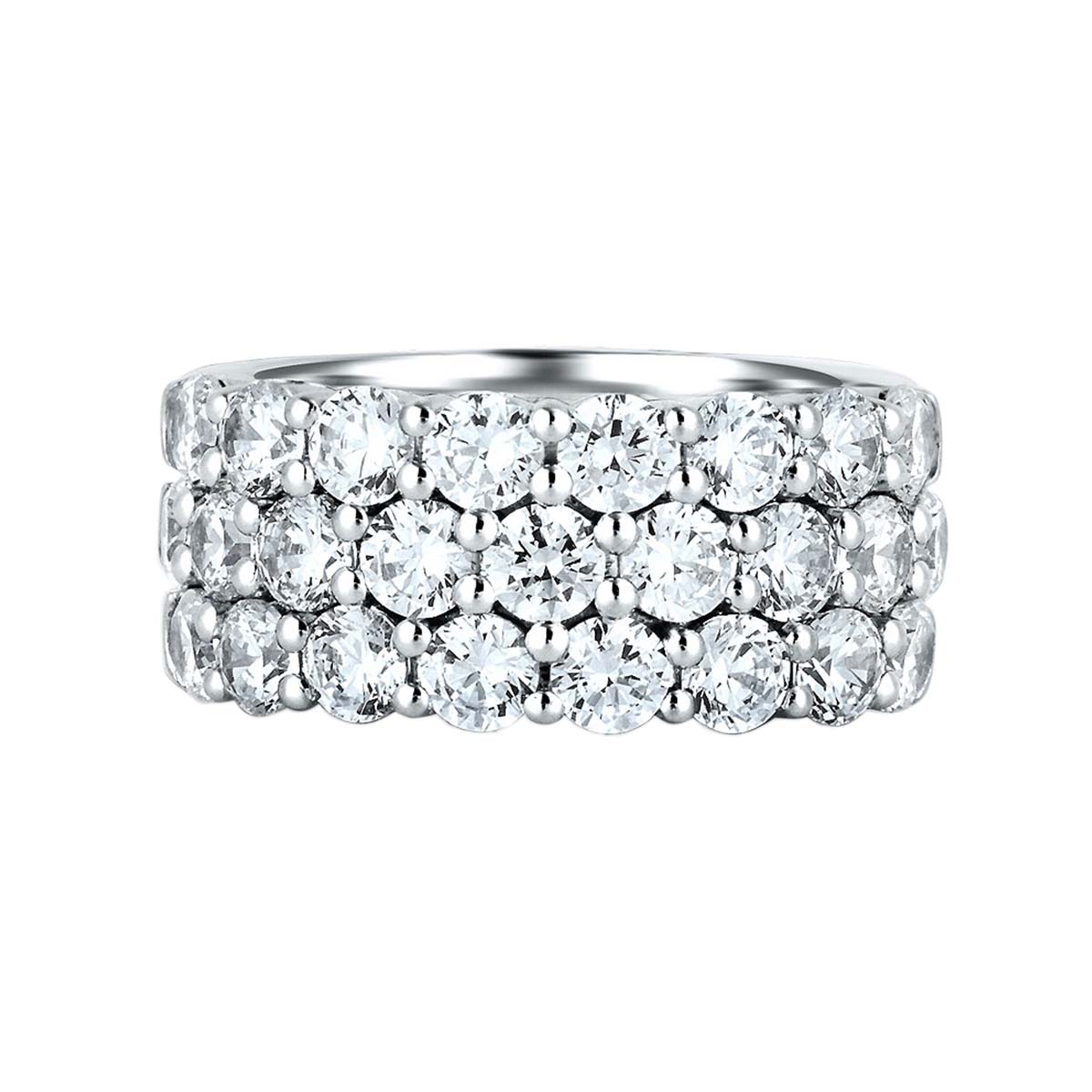 A. Jaffe Diamond Pavé 3 Row Wedding Band in White Gold, 2.08 cttw