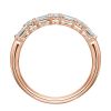Round & Emerald Cut Diamond Alternating Wedding Band in Rose Gold