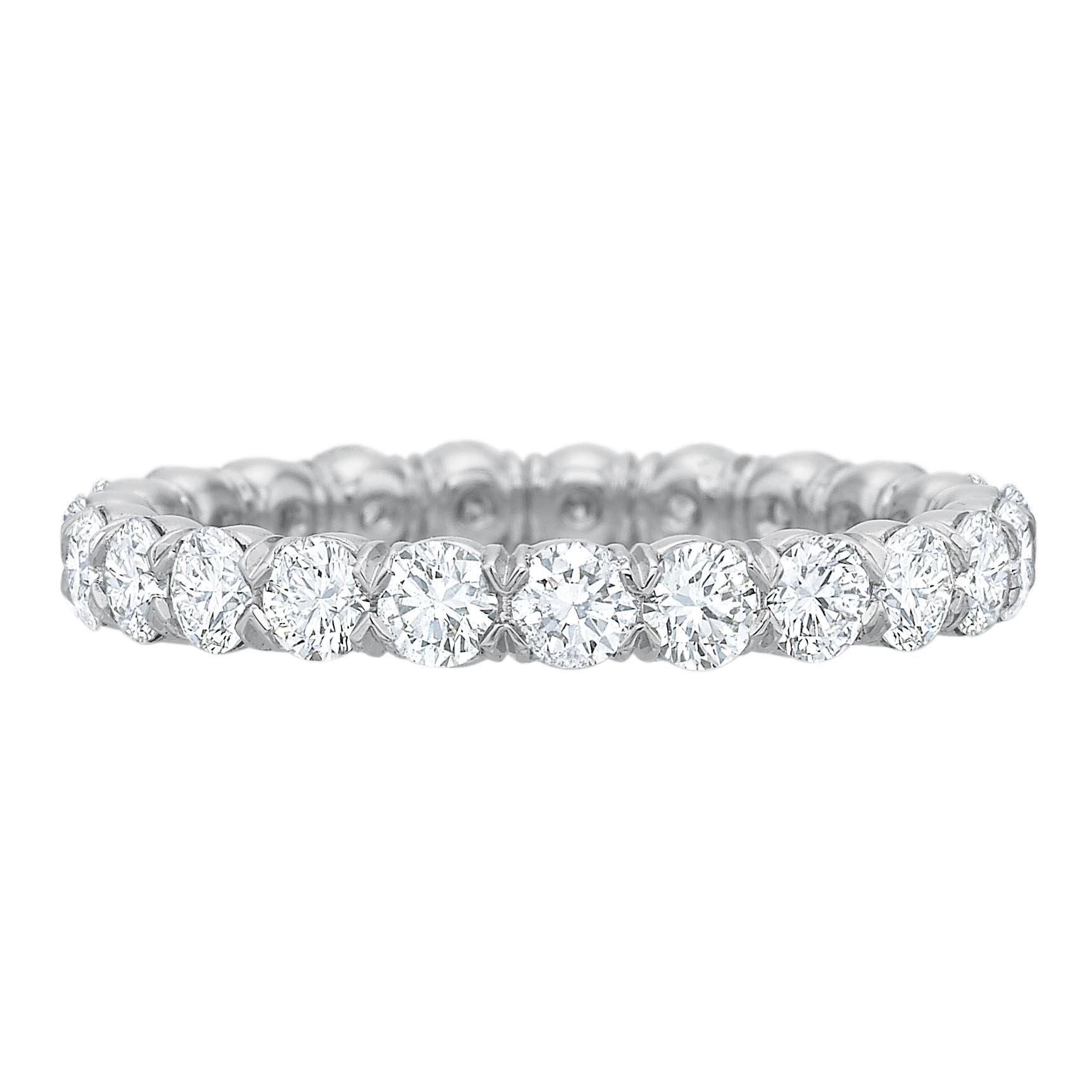 Round Diamond Eternity Wedding Band in White Gold, 1.52 cttw