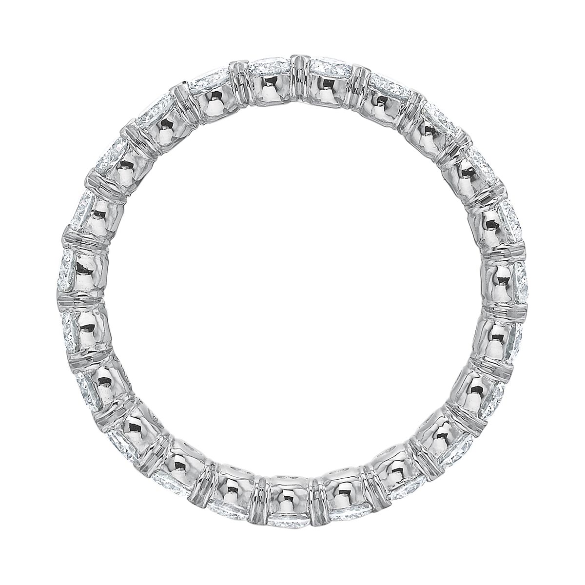 Round Diamond Eternity Wedding Band in White Gold, 1.52 cttw