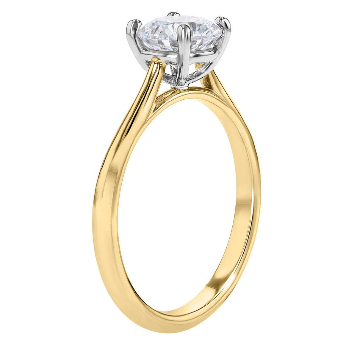 18K Gold New Aire Solitaire Engagement Ring Setting