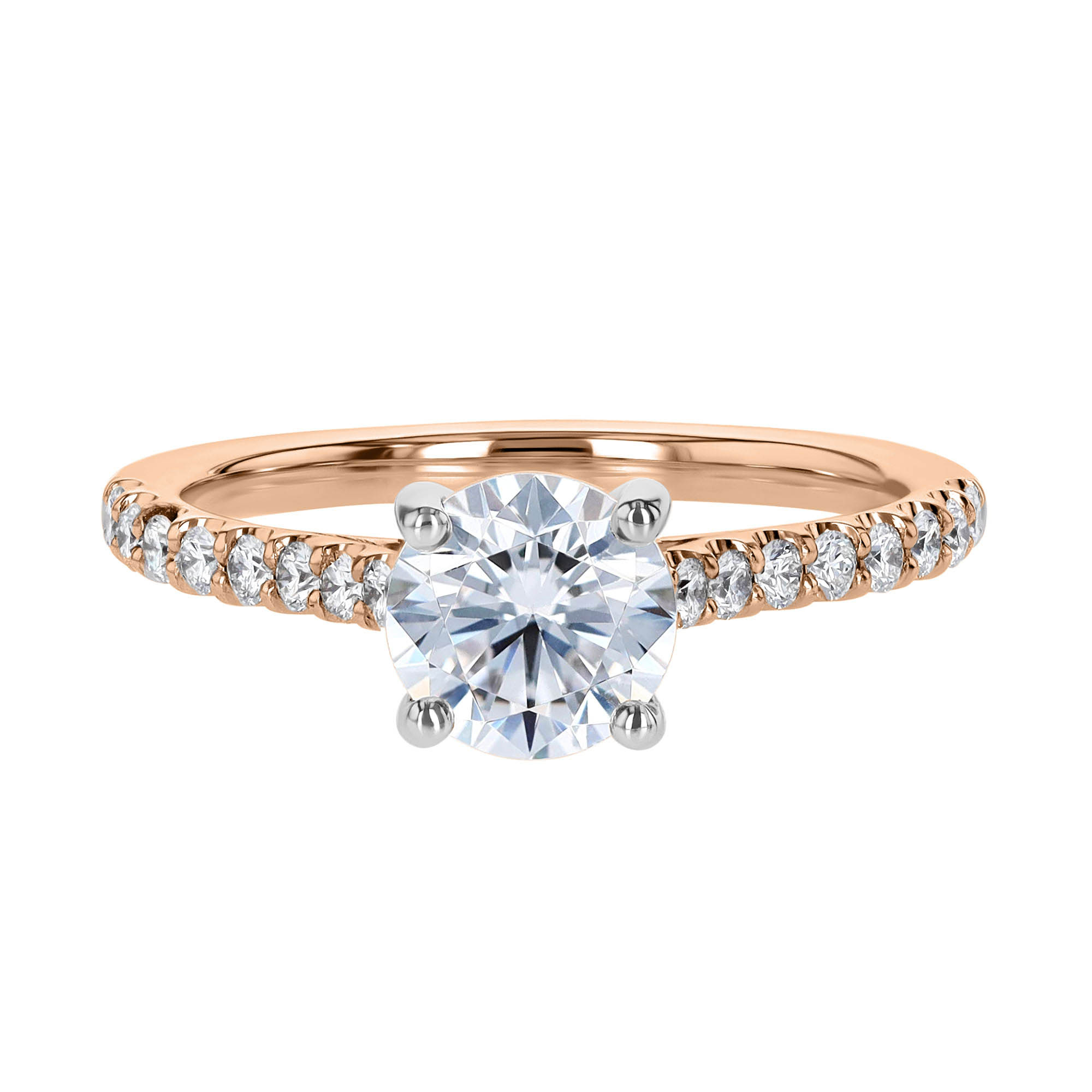 18K Gold Diamond Side Stone 1/4 cttw Engagement Ring Setting