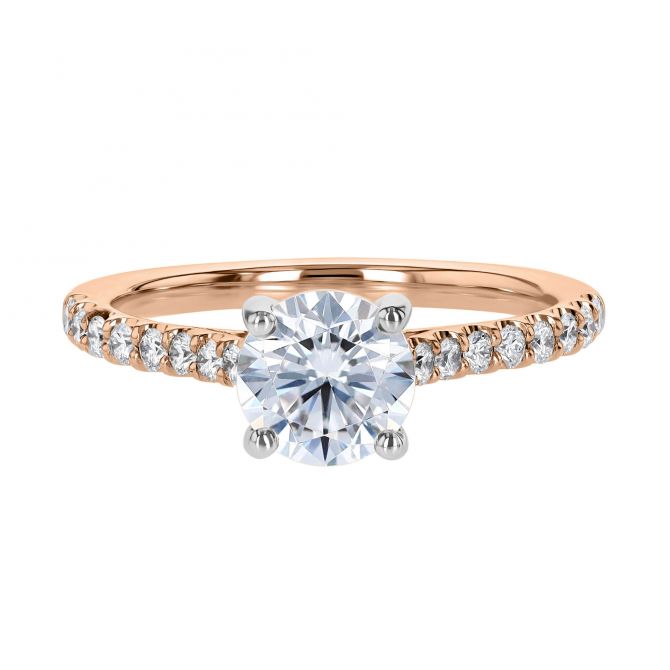 18K Gold Diamond Side Stone 1/4 cttw Engagement Ring Setting