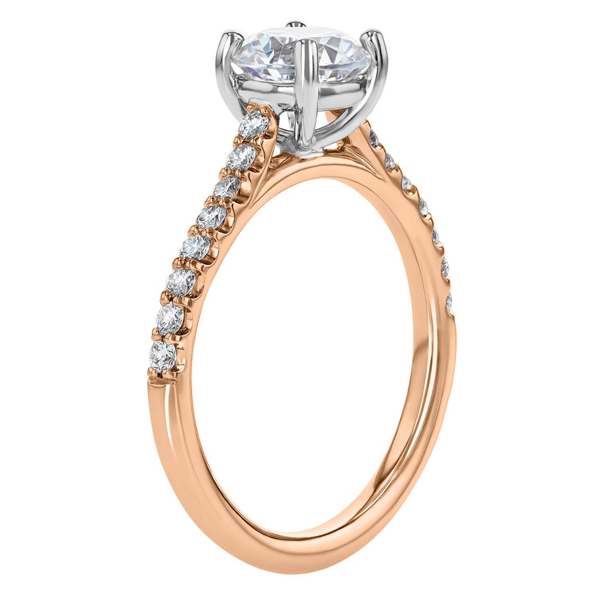 18K Gold Diamond Side Stone 1/4 cttw Engagement Ring Setting