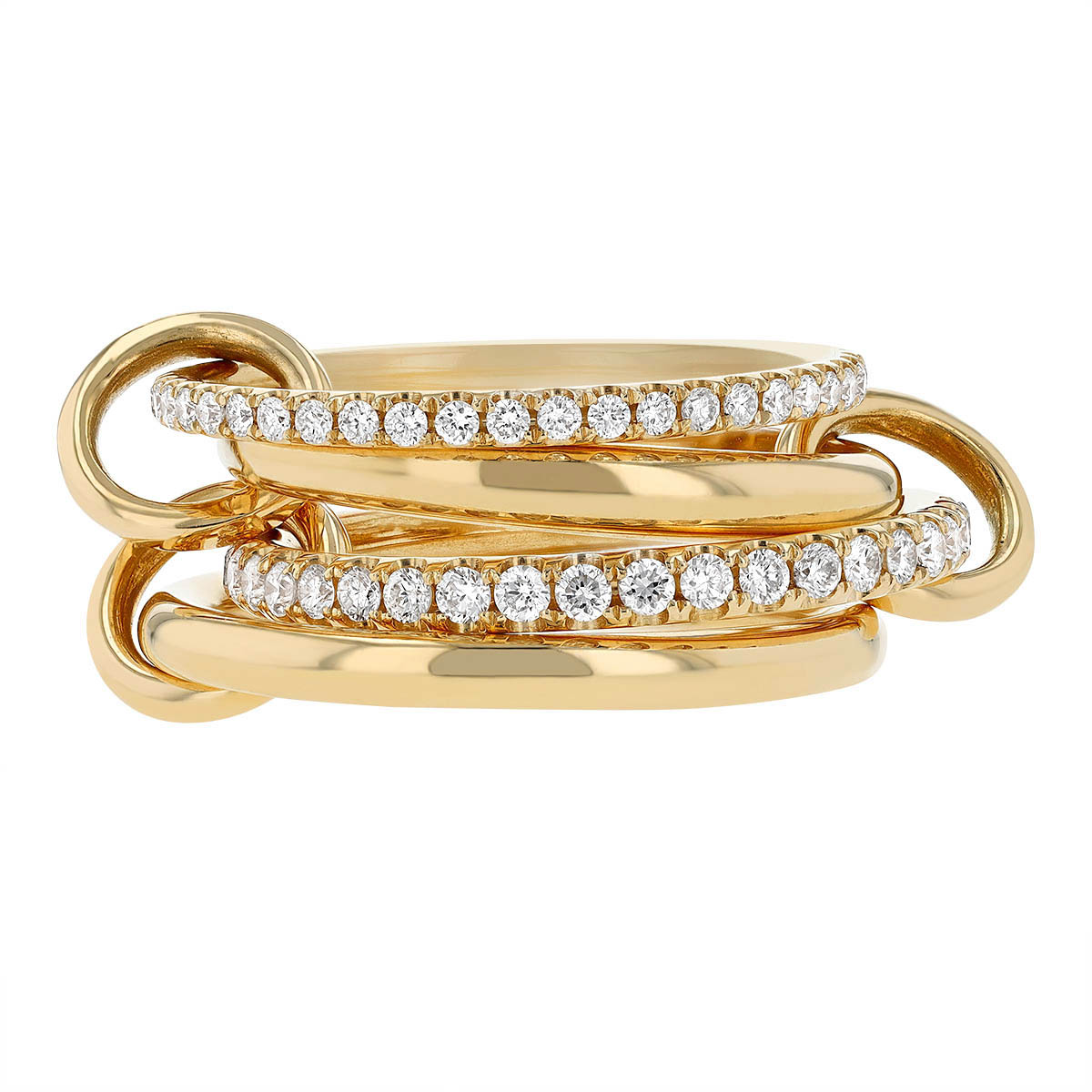 Spinelli Kilcollin Polaris Diamond Stacking Ring in Yellow Gold