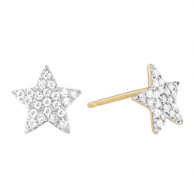 Phillips House Infinity Diamond Pav Star Stud Earrings in White