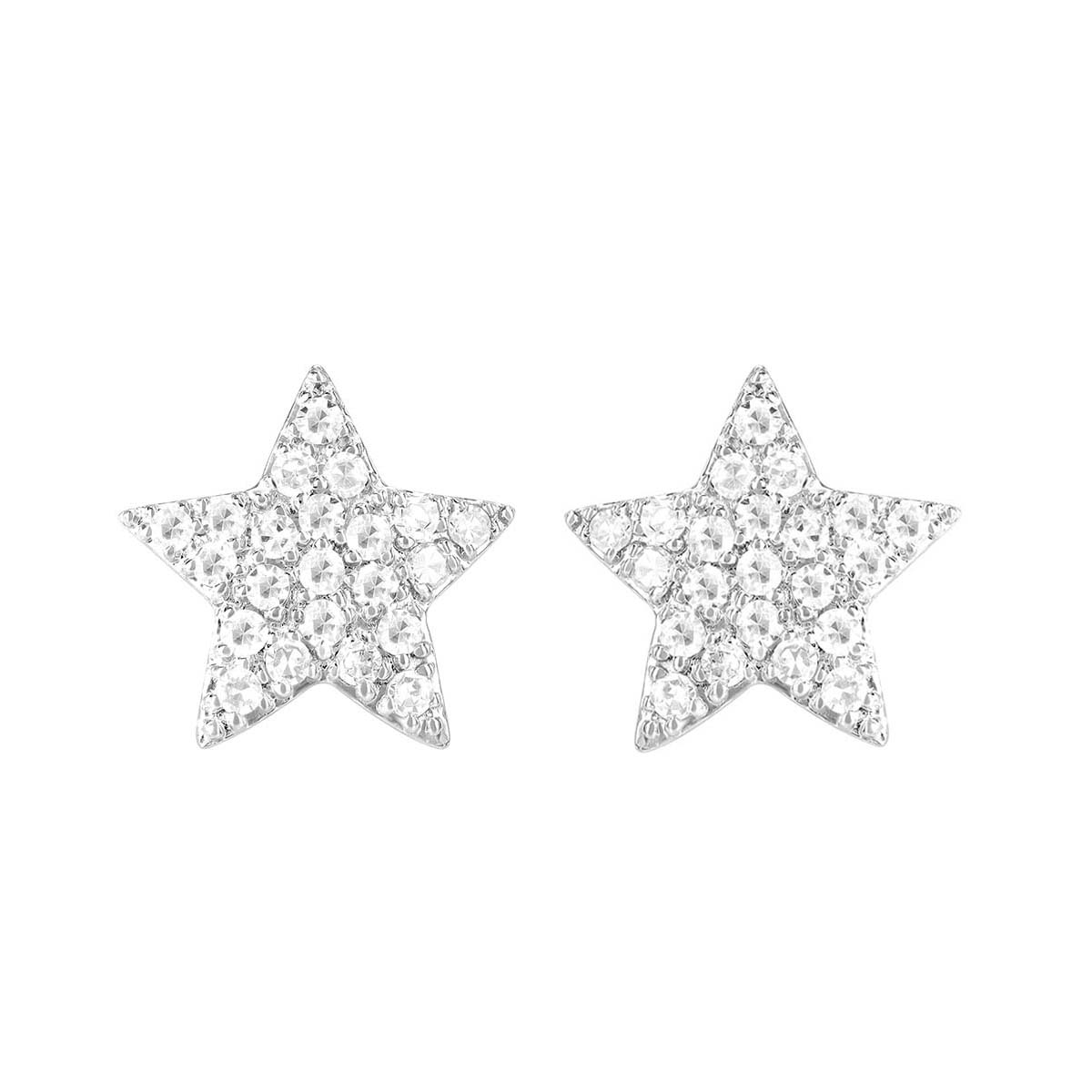Phillips House Infinity Diamond Pavé Star Stud Earrings in White & Yellow Gold