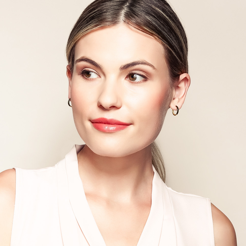 Black Enamel Hoop Earrings in Yellow Gold