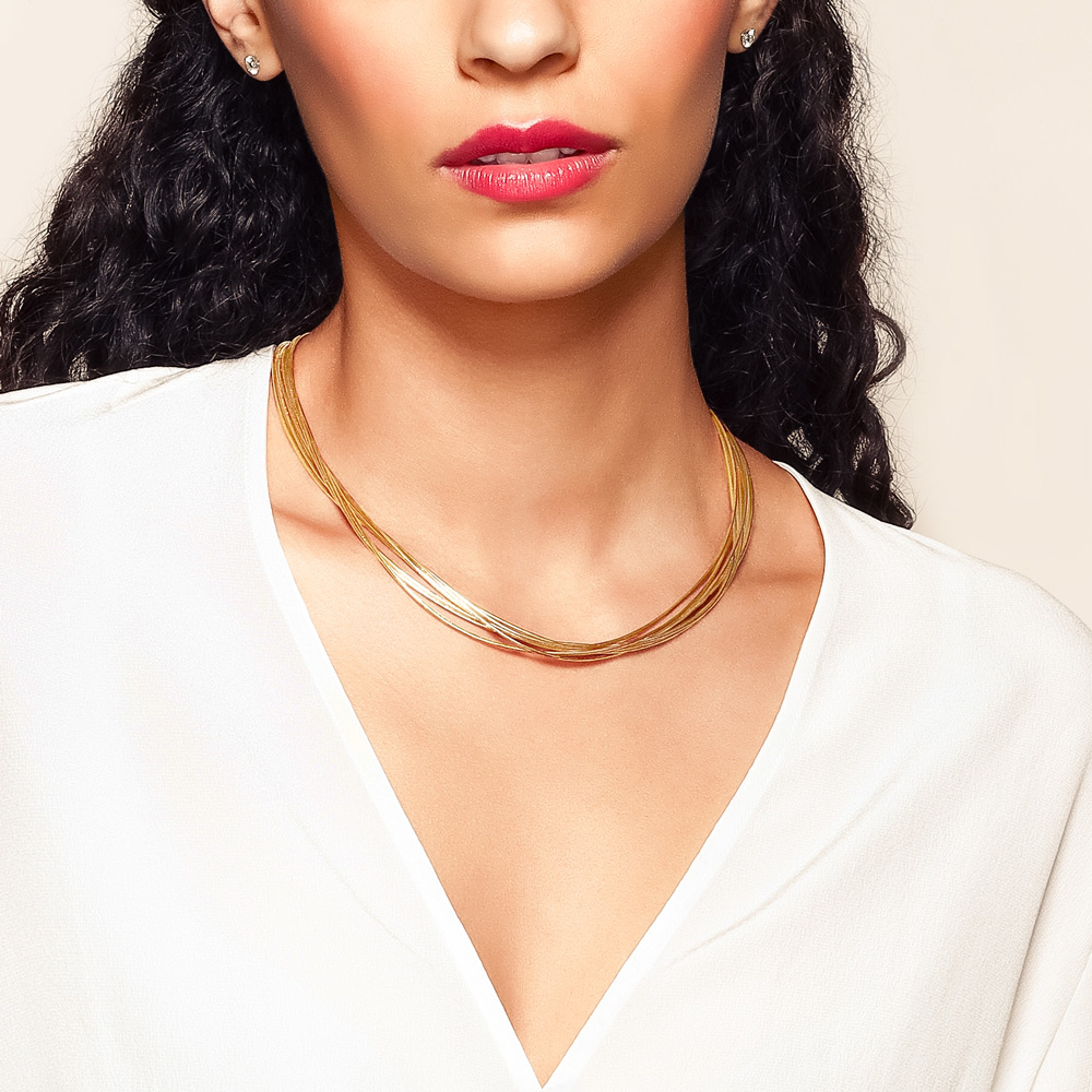 Pesavento DNA Spring Yellow Gold Vermeil Multi-Strand Necklace, 17