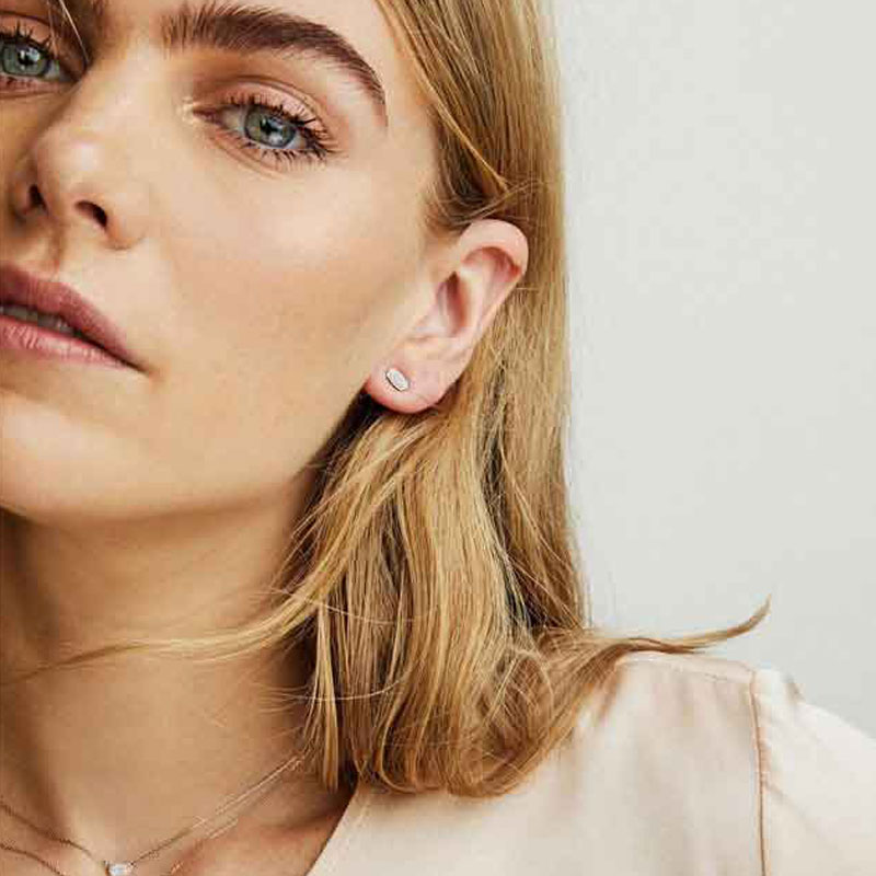 Kendra Scott Marisa Stud Earrings in White Diamond and 14K Yellow Gold