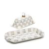 MacKenzie-Childs Sterling Check Enamel Butter Box