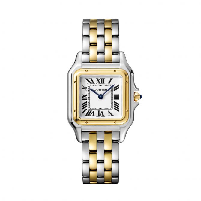 Cartier Panthere de Cartier Medium 27mm Watch, Yellow Gold and Steel Dial