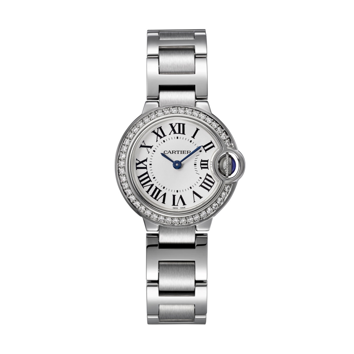 Cartier Ballon Bleu de Cartier 28mm Watch, Diamond and Opaline Dial