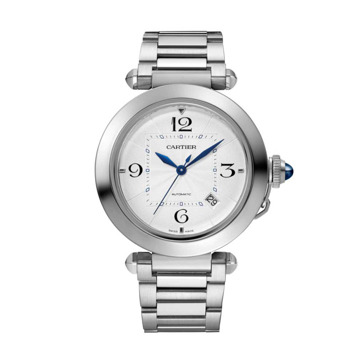 Cartier Pasha de Cartier 41mm Watch, Silver Flinque Dial