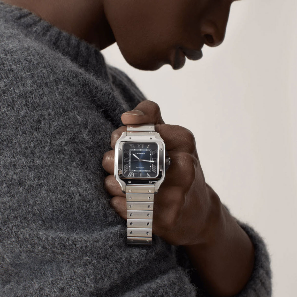 Cartier Santos De Cartier 39.8mm Large Watch, Graduated Blue Dial