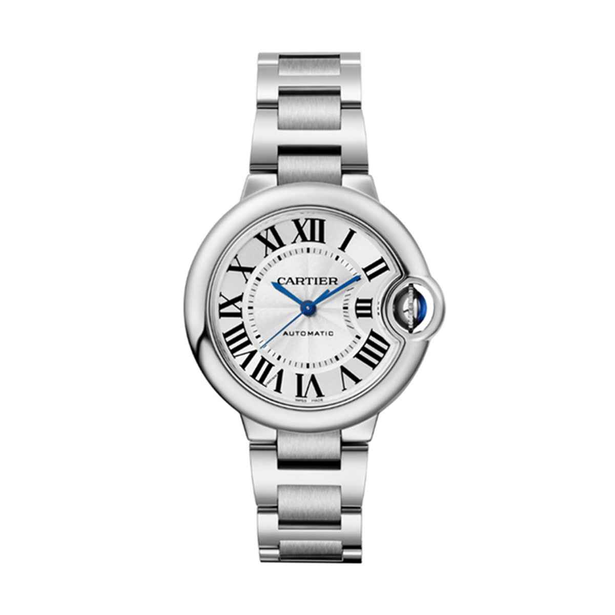 Cartier Ballon Blue de Cartier 33mm Watch, Brushed Silvered Dial