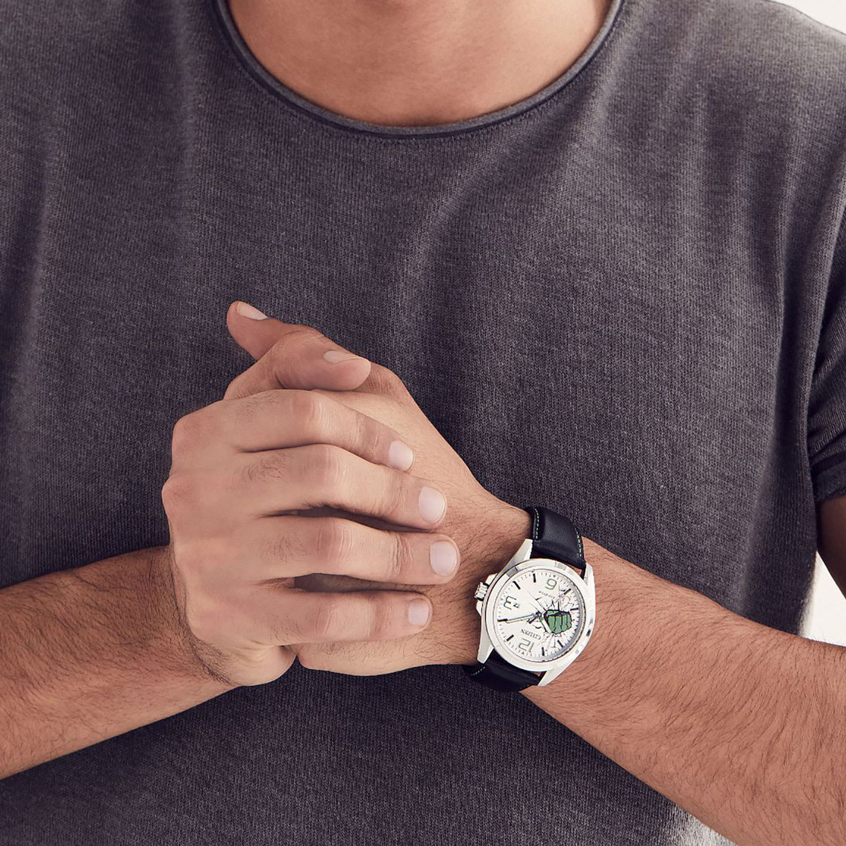 Citizen Marvel The Hulk 45mm Watch, Green and Silver Tone Accent Dial