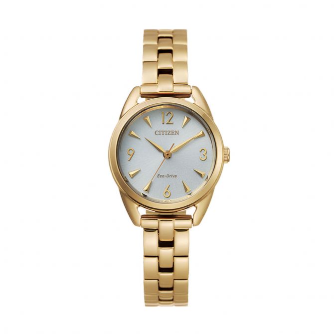 Citizen Eco-Drive Drive 27mm Watch, White and Gold Tone Dial | EM0682-74A |  Borsheims