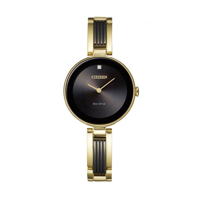Citizen Axiom 28mm Watch, Black and Gold Tone Dial