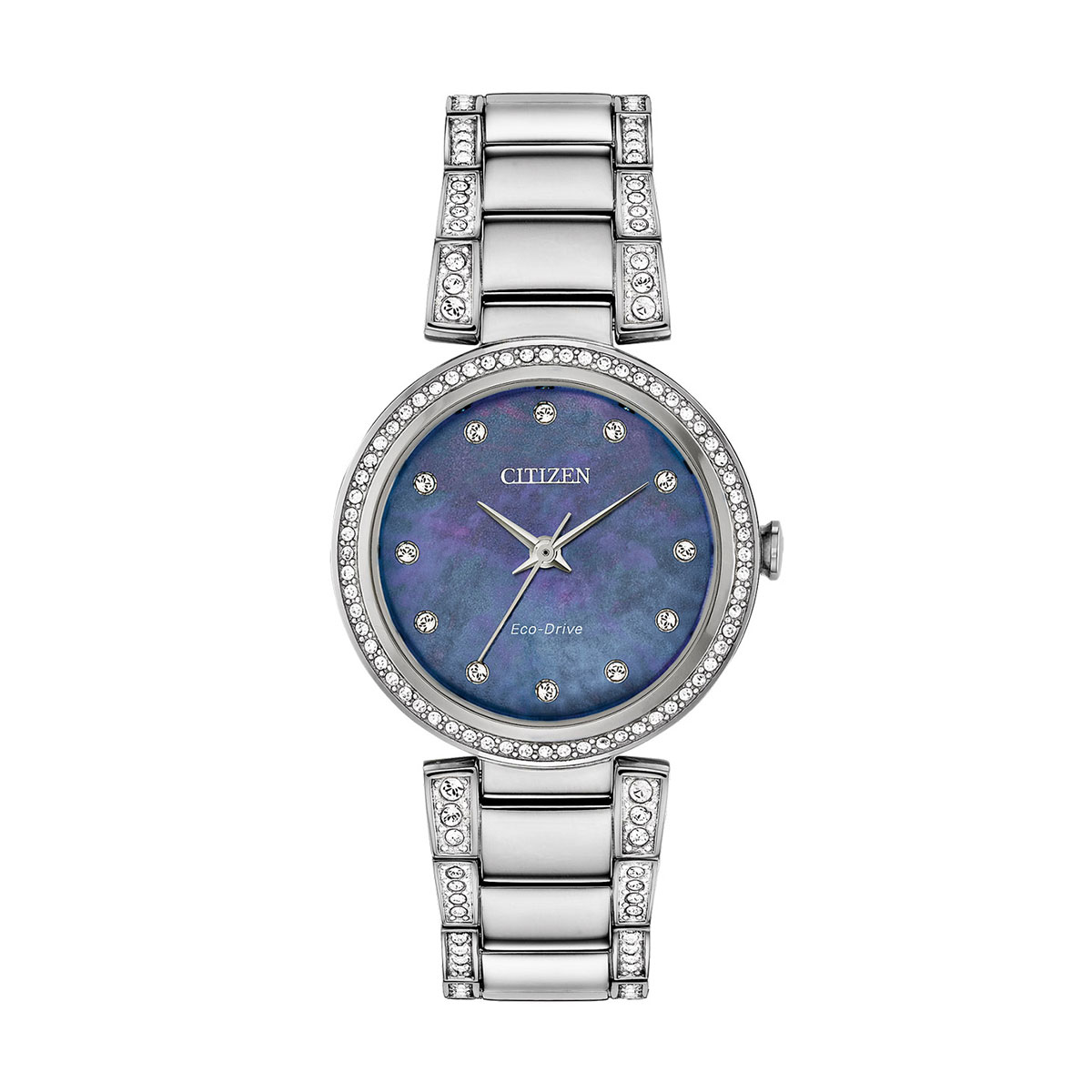 Citizen Silhouette Crystal 28mm Watch, Blue Mother of Pearl Dial