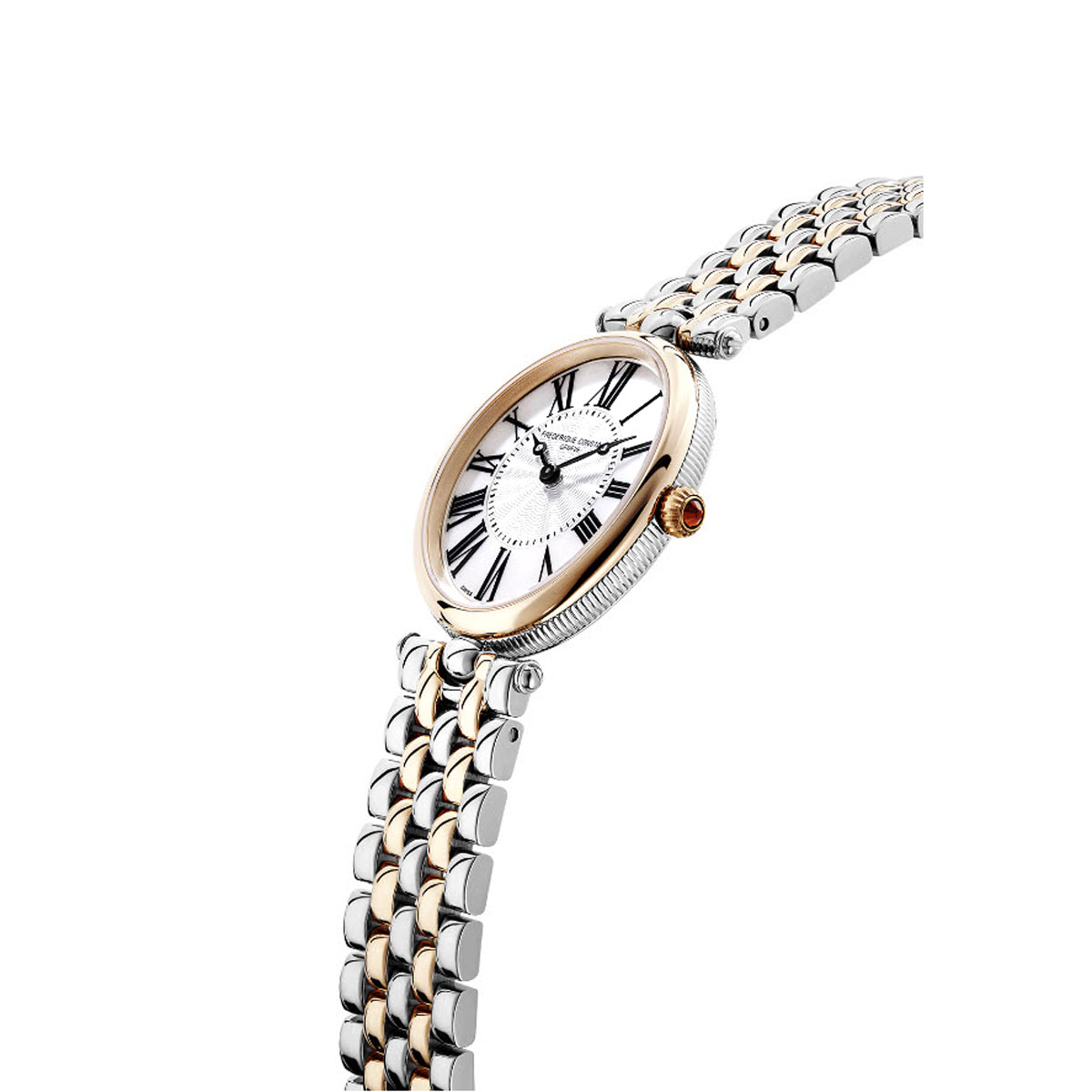 Frederique Constant Classics Art Deco Oval 30mm Watch, Stainless Steel and Rose Gold Dial