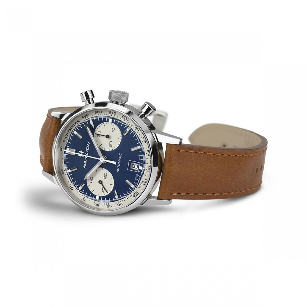 Hamilton American Classic Watch, Intra-Matic Automatic Chronograph 40mm Men's Watch, Blue Panda Dial