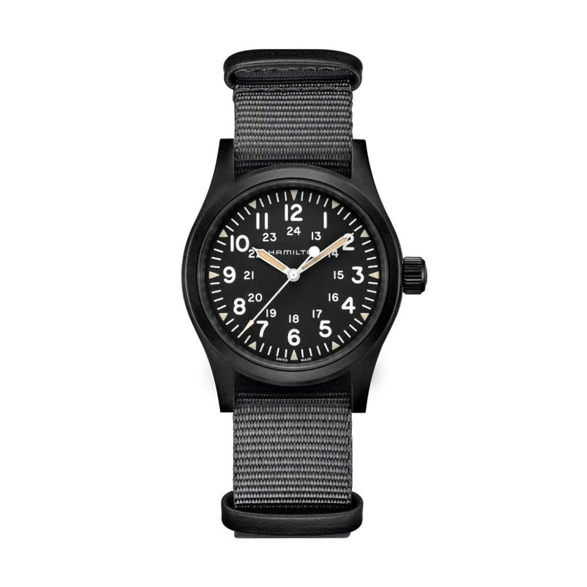 Hamilton Khaki Field Mechanical 38mm Men's Watch, White and Black Dial