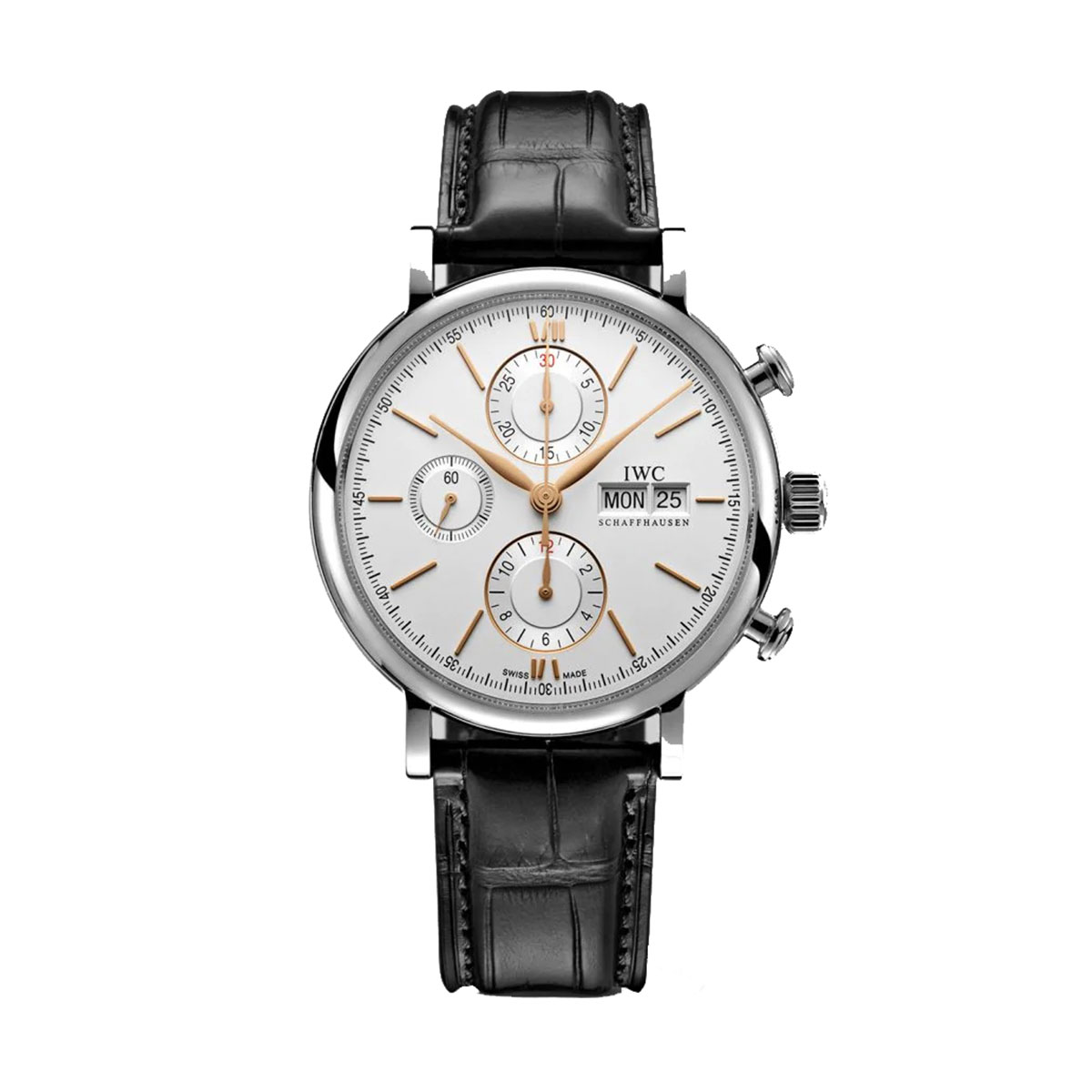 IWC Schaffhausen Portofino Chronograph 42mm Watch, White Dial