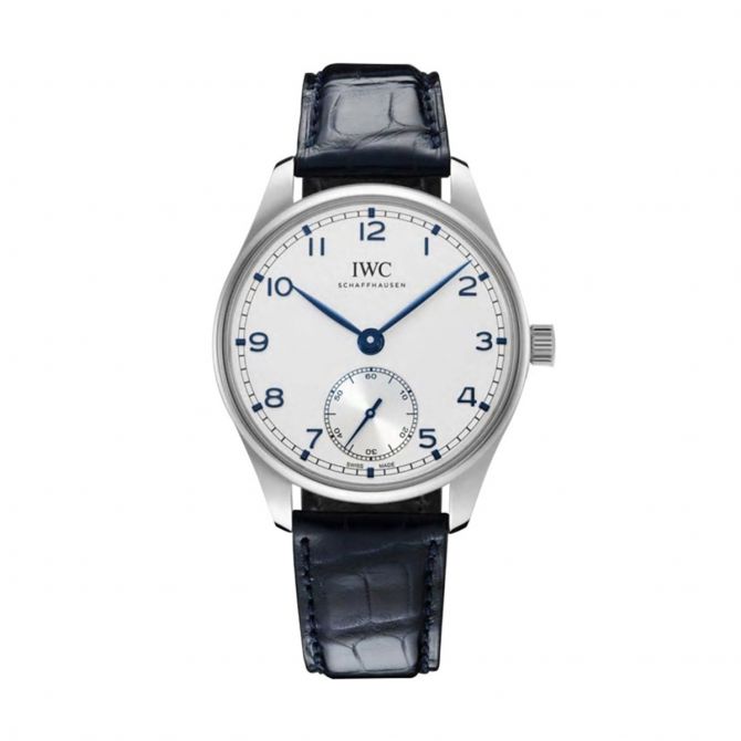 IWC Schaffhausen Portugieser 40mm Automatic Watch, White and Blue Dial