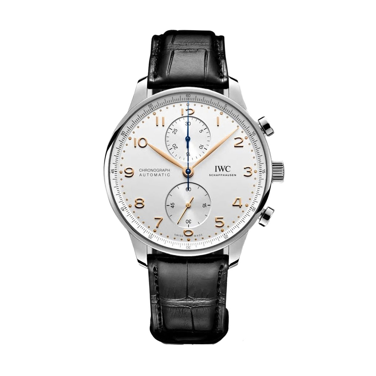 IWC Schaffhausen Portugieser Chronograph 41mm Watch, Silver Plated Dial