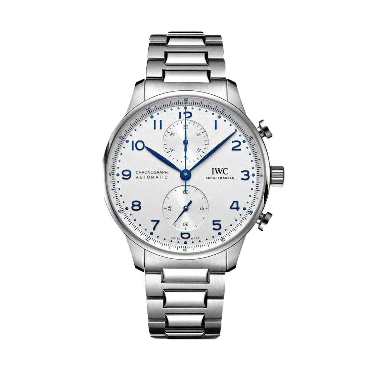 IWC Schaffhausen Portugieser Chronograph 41mm Watch, Blue and Silver Dial
