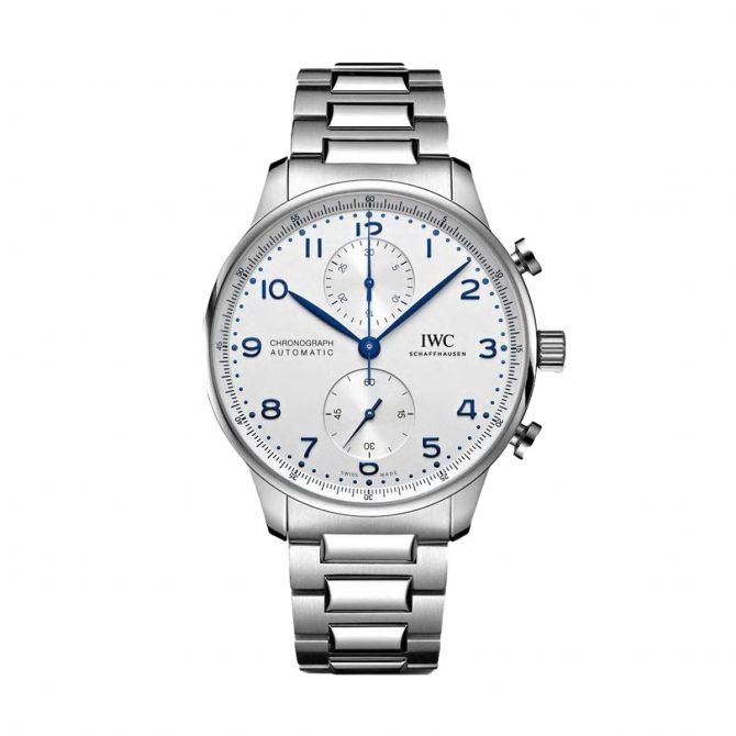 IWC Schaffhausen Portugieser Chronograph 41mm Watch, Blue and Silver Dial