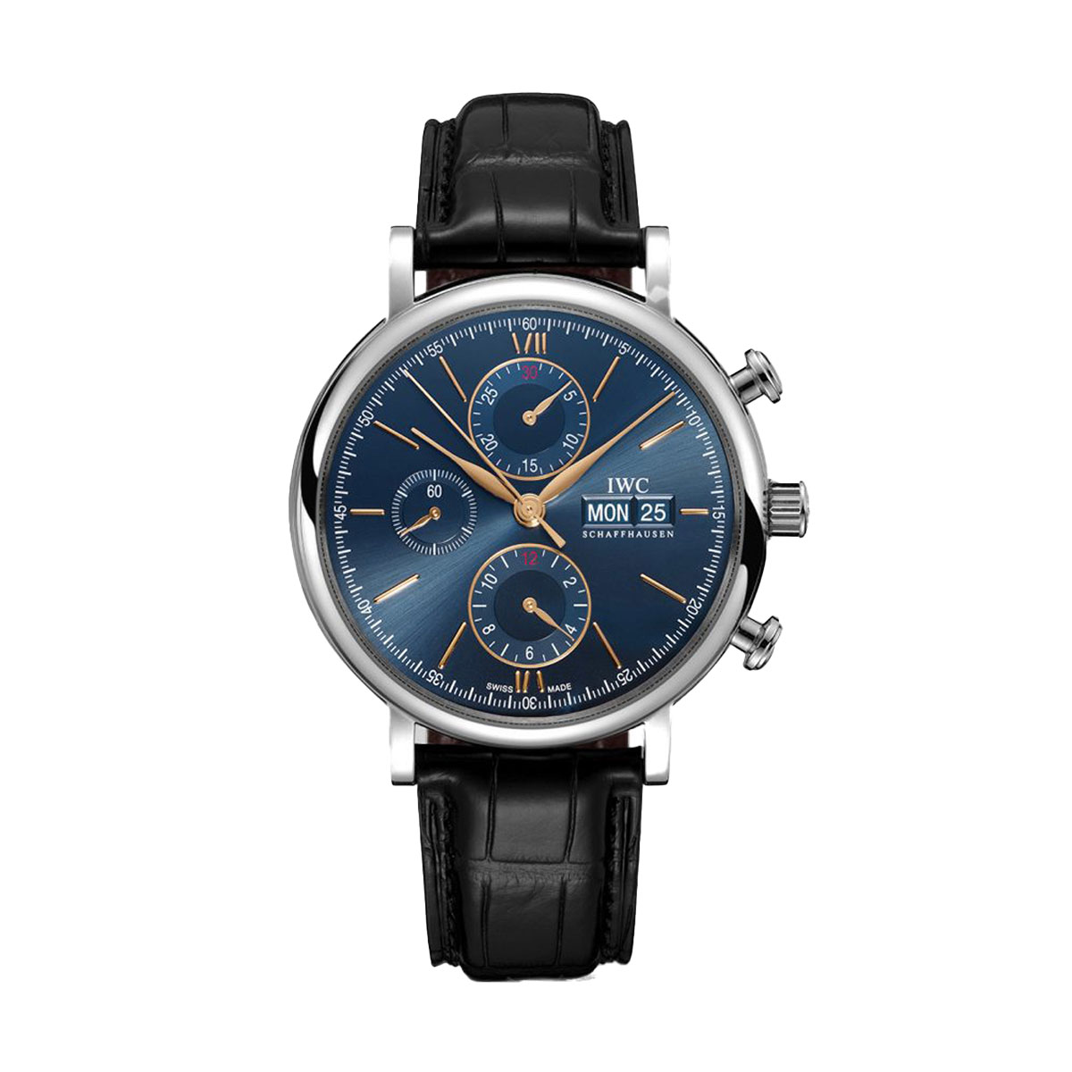 IWC Schaffhausen Portofino Chronograph 42mm Watch, Blue Dial