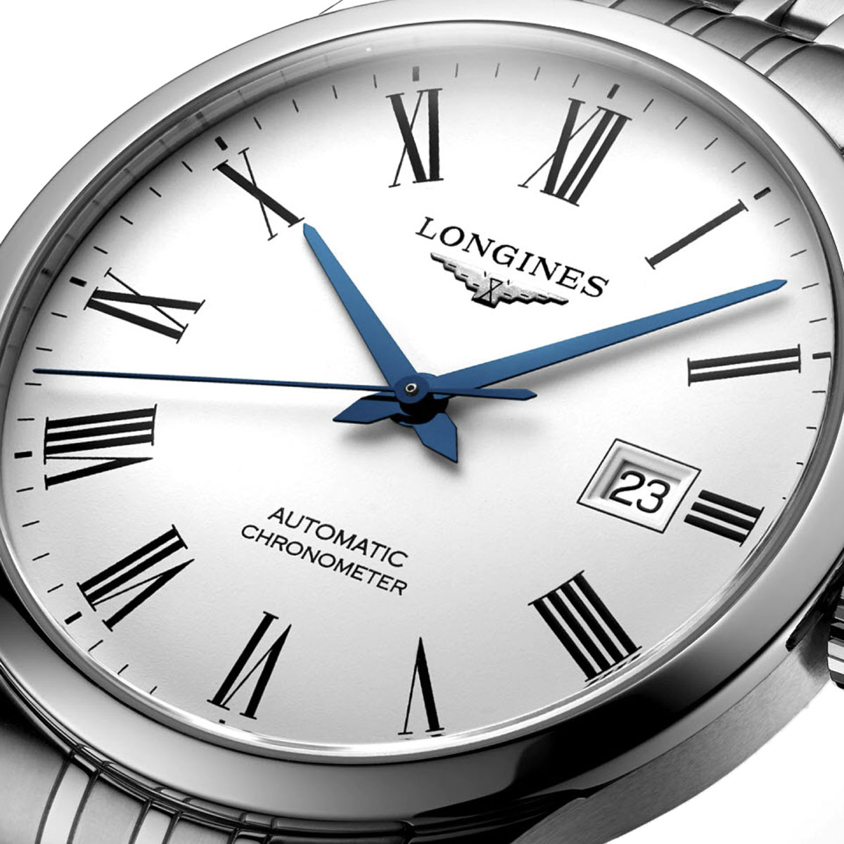 Longines Record Collection 40mm Men's Watch, White Dial