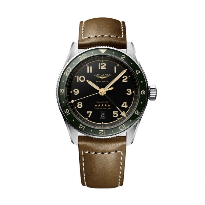 Longines Spirit Zulu Time 42mm Watch, Anthracite Dial