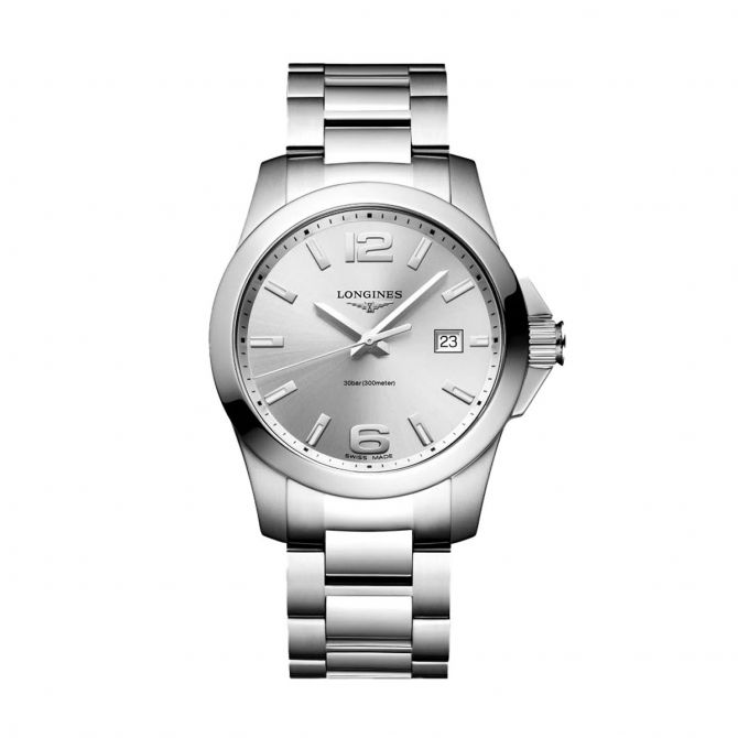 Longines Conquest 41mm Watch, Sunray Silver Dial