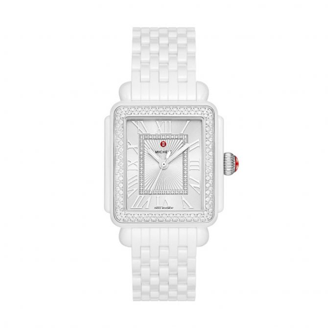Michele Deco Madison 33mm Women's Watch, Diamond and Silver Dial