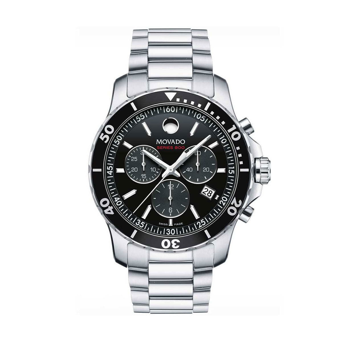 Movado Series 800 42mm Watch, Black Dial