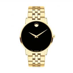Image for Movado Museum Classic 40mm Watch, Black and Gold Tone Dial
