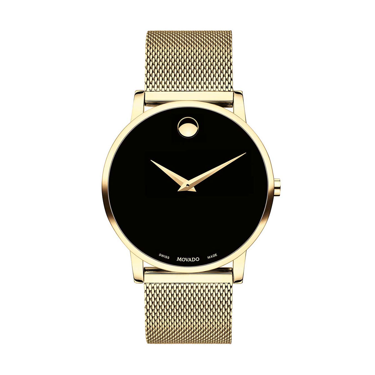 Movado Museum Classic 40mm Watch, Black and Gold Tone Dial