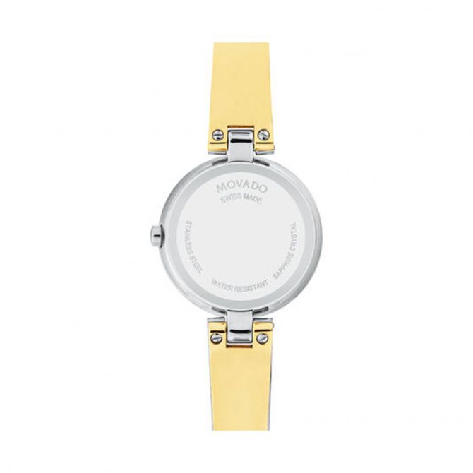 Movado Aleena 27mm Watch, Yellow Gold and Silver Tone Dial  display picture 3